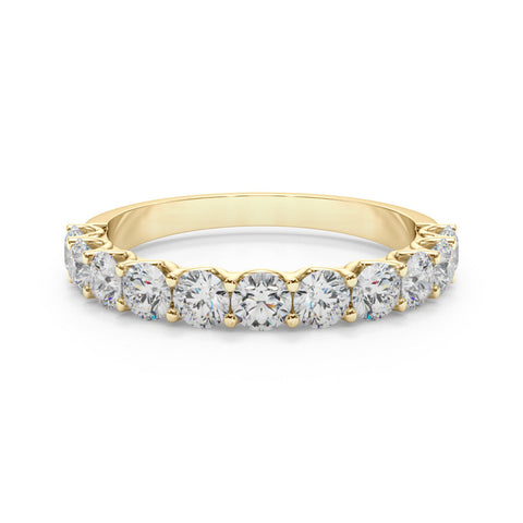 Yellow gold Round Diamond Shared Prong Eternity Band