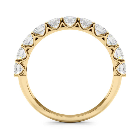Yellow gold Round Diamond Shared Prong Eternity Band