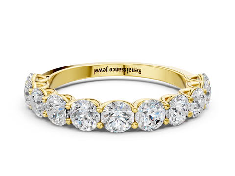 Yellow gold Round Diamond Shared Prong Eternity Band