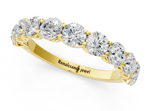 Yellow gold Round Diamond Shared Prong Eternity Band