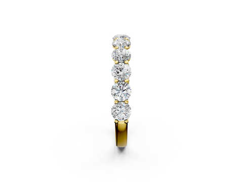Yellow gold Round Diamond Shared Prong Eternity Band