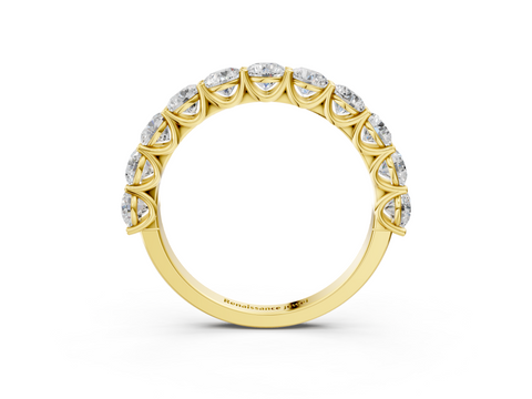 Yellow gold Round Diamond Shared Prong Eternity Band