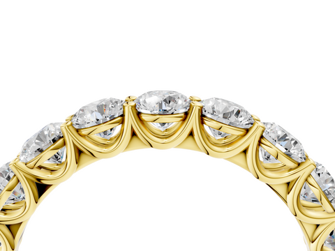 Yellow gold Round Diamond Shared Prong Eternity Band