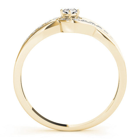 Yellow gold Round Diamond Twist Band with Pavé Setting