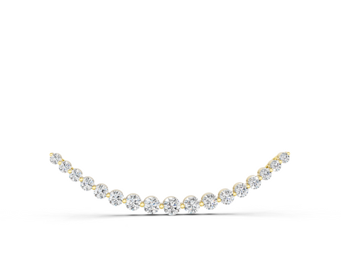 Yellow gold Round Diamond V-Prong Bar Pendant