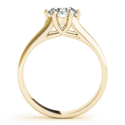 Yellow gold Round Solitaire Engagement Ring with Six-Prong Setting and Comfort Fit Band