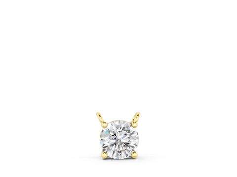 Yellow gold Round Solitaire Pendant with Four-Prong Basket Setting
