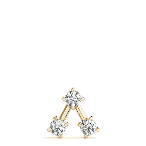 Yellow gold Three-Stone Round Diamond Prong Set Pendant