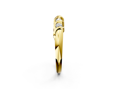 Yellow gold Twist Prong Round Diamond Eternity Band