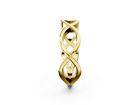 Yellow gold Twisted Infinity Band with No Stone