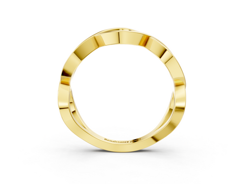 Yellow gold Twisted Infinity Band with No Stone