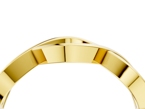 Yellow gold Twisted Infinity Band with No Stone
