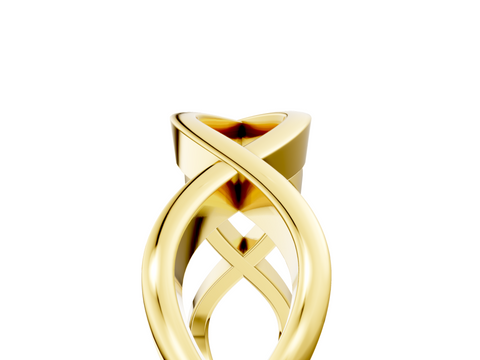 Yellow gold Twisted Infinity Band with No Stone