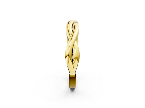Yellow gold Twisted Infinity Band with Round Stone Setting and Classic Prong