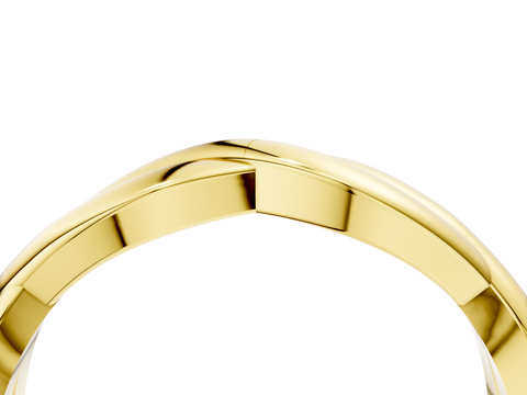 Yellow gold Twisted Infinity Band with Round Stone Setting and Classic Prong