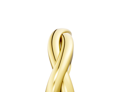 Yellow gold Twisted Infinity Band with Round Stone Setting and Classic Prong