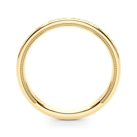 Yellow gold Vintage Engraved Milgrain Band