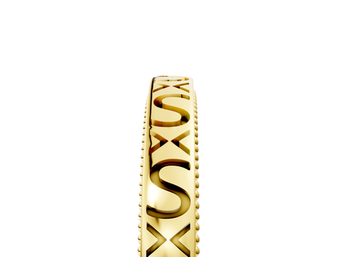 Yellow gold Vintage Engraved Milgrain Band