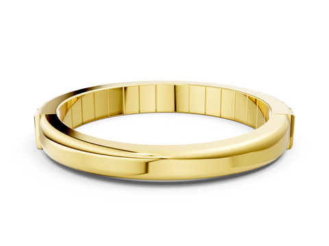 Yellow gold White Gold Ribbed Eternity Band