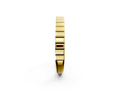 Yellow gold White Gold Ribbed Eternity Band