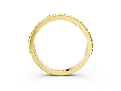 Yellow gold White Gold Ribbed Eternity Band