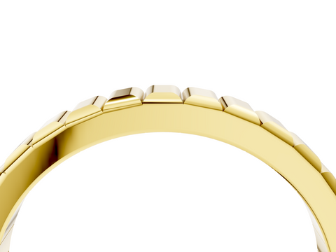 Yellow gold White Gold Ribbed Eternity Band